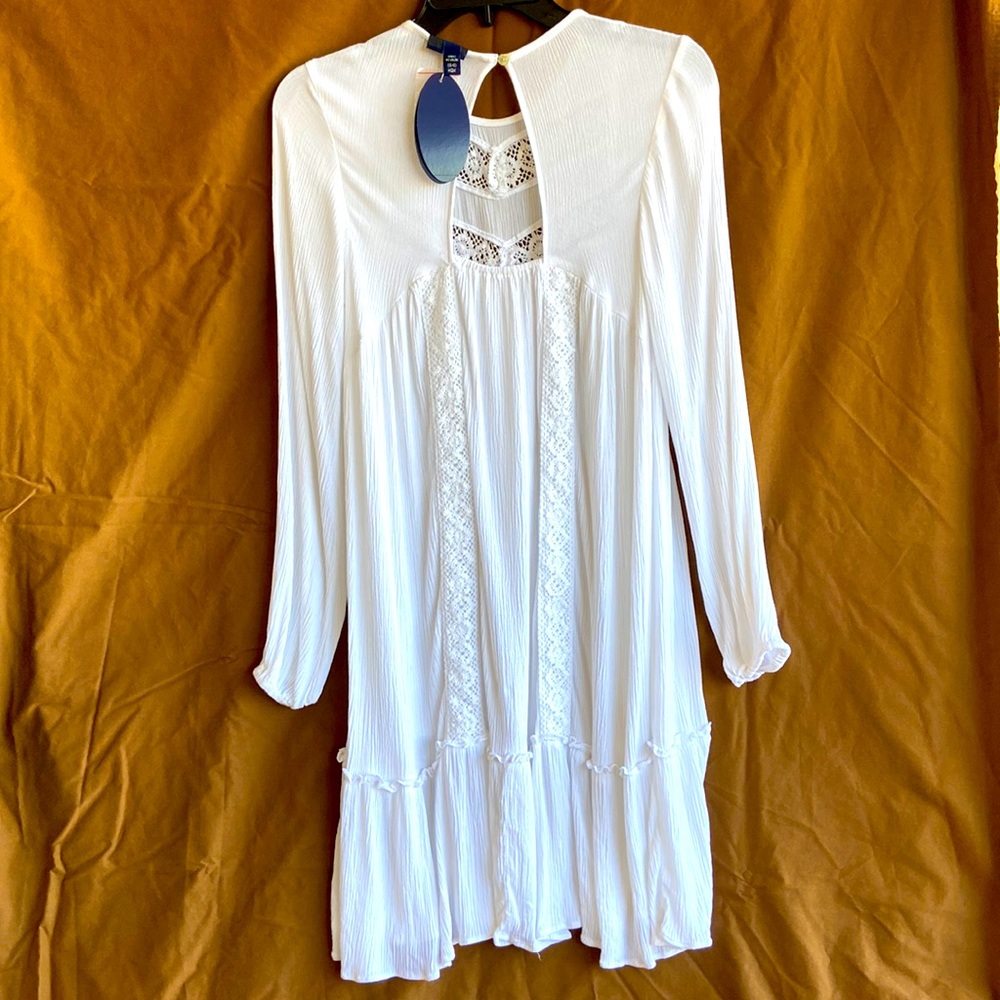 Scoop Women’s Blouson Sleeve Dress, White, Size XS (0-2), New with Tags